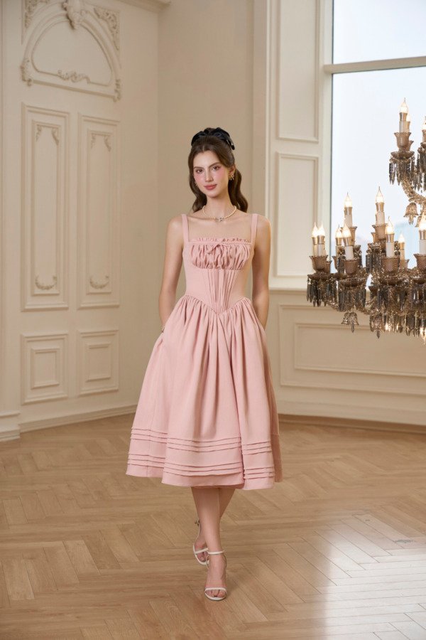 Eudora Midi Dress - Pink - Image 3