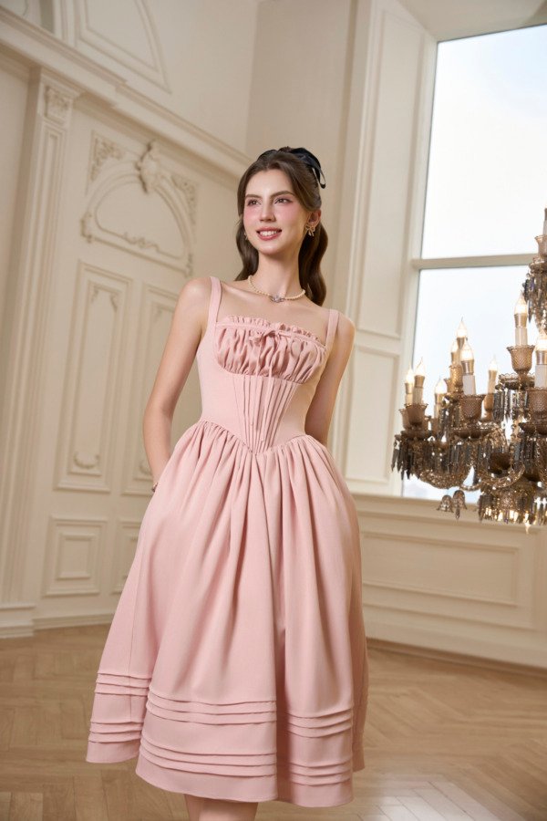 Eudora Midi Dress - Pink - Image 4