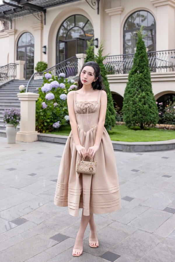 Eudora Midi Dress - Brown