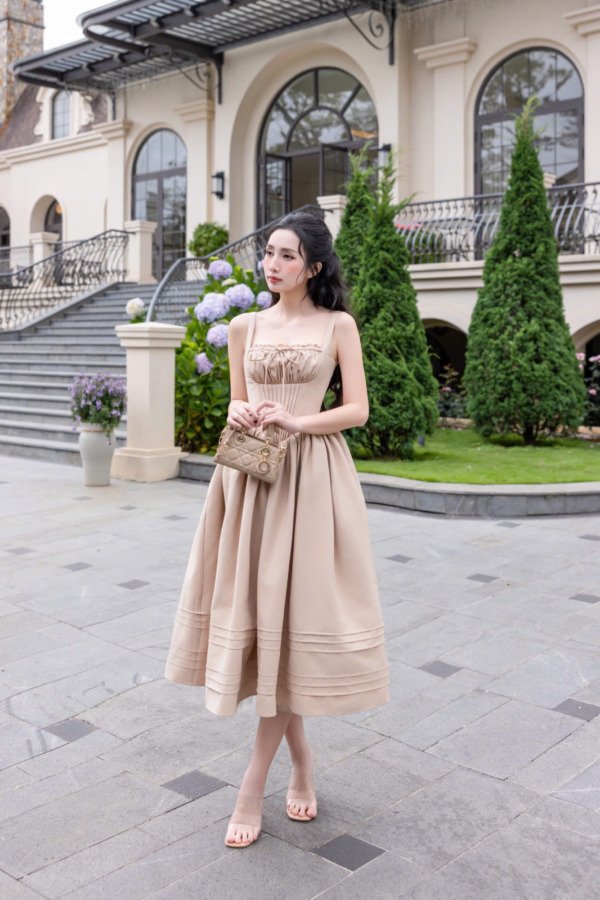 Eudora Midi Dress - Brown - Image 2