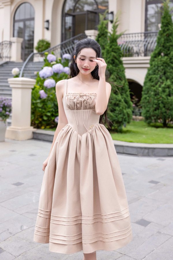 Eudora Midi Dress - Brown - Image 3