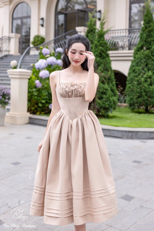 Eudora Midi Dress Brown - Image 4