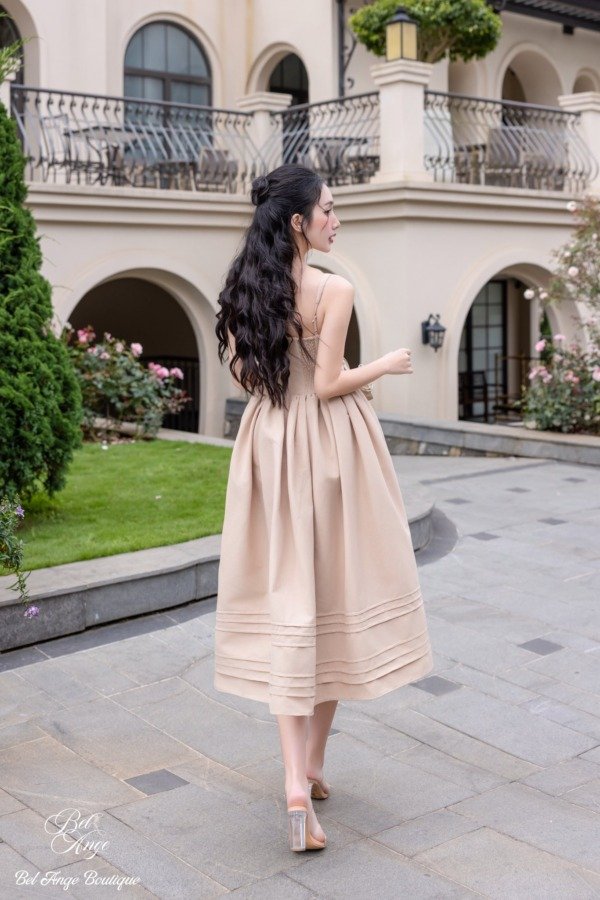 Eudora Midi Dress Brown - Image 3