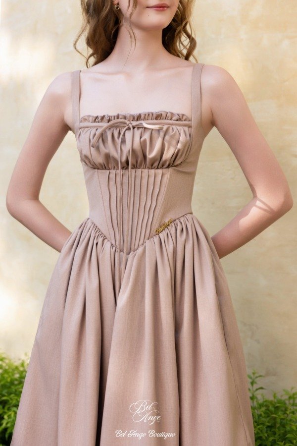 Eudora Midi Dress Brown - Image 2