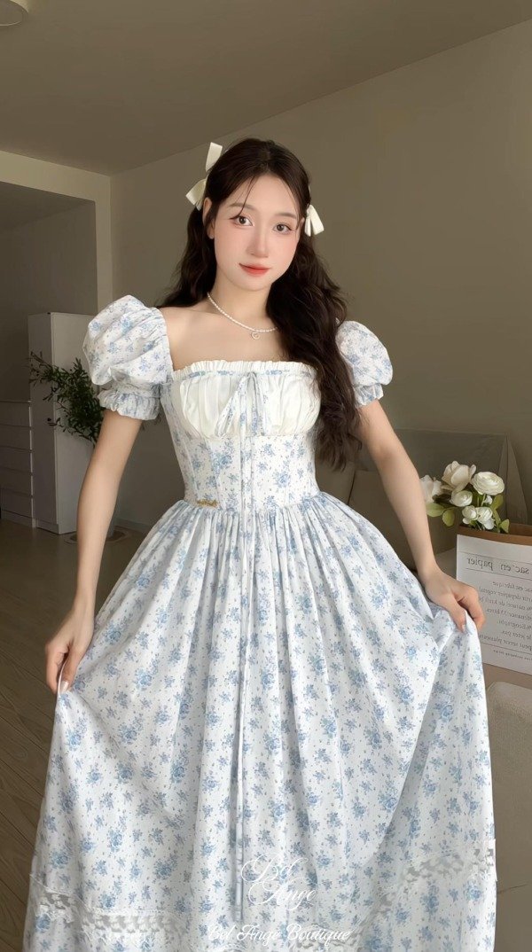 Josephine Midi Dress-Blue - Image 2