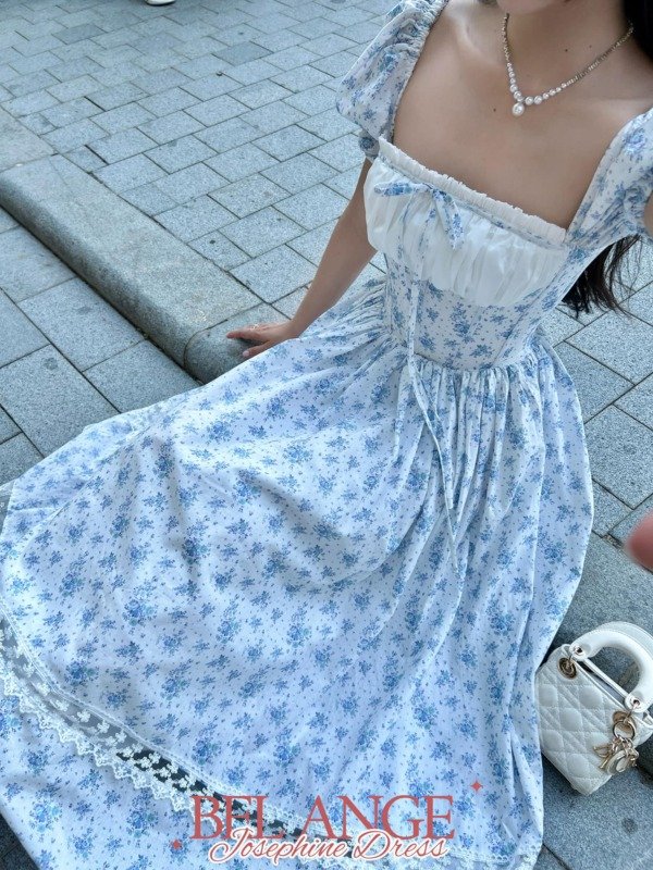 Josephine Midi Dress-Blue - Image 6