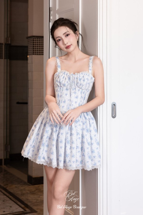 Oralie Midi Dress Blue - Image 3
