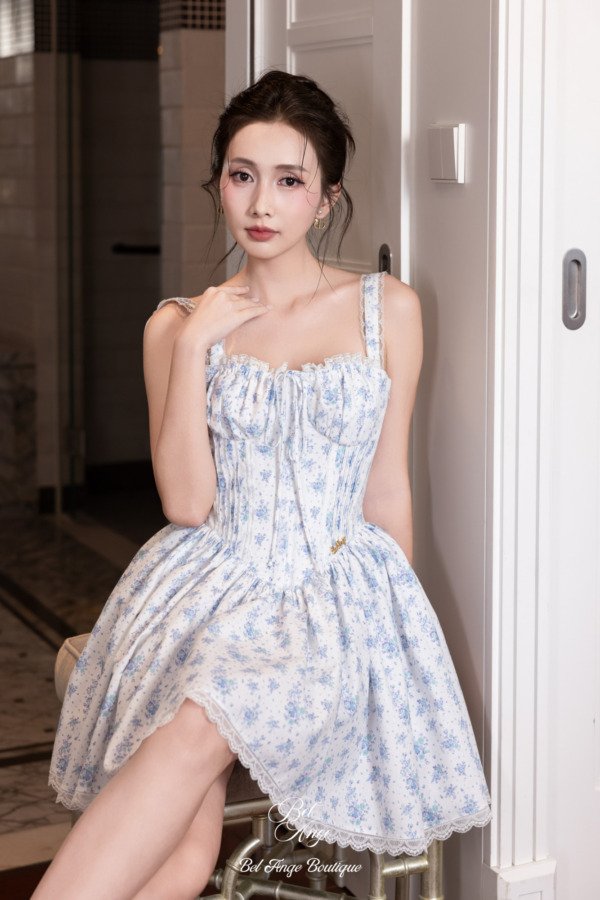 Oralie Midi Dress Blue - Image 5