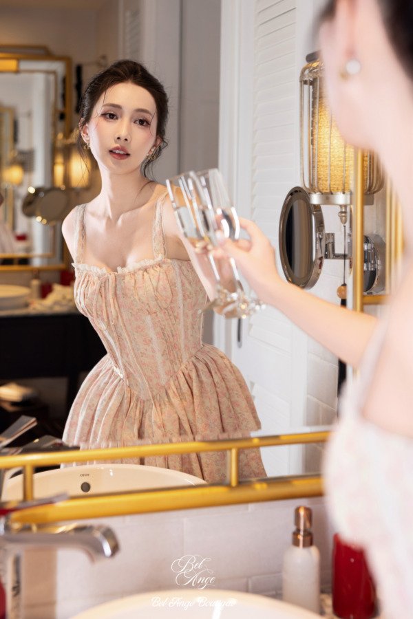 Oralie Midi Dress Pink - Image 5