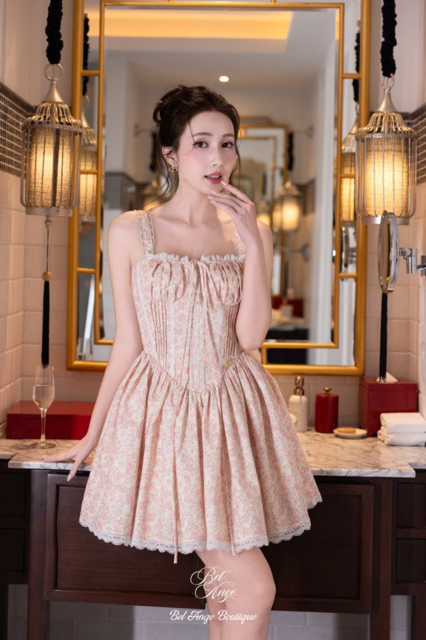 Oralie Midi Dress Pink - Image 3