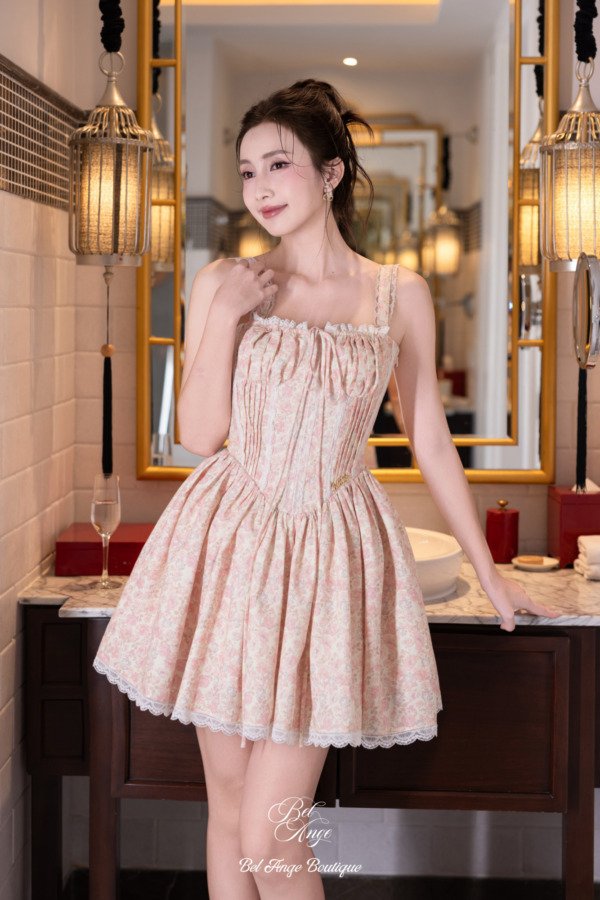 Oralie Midi Dress Pink - Image 2