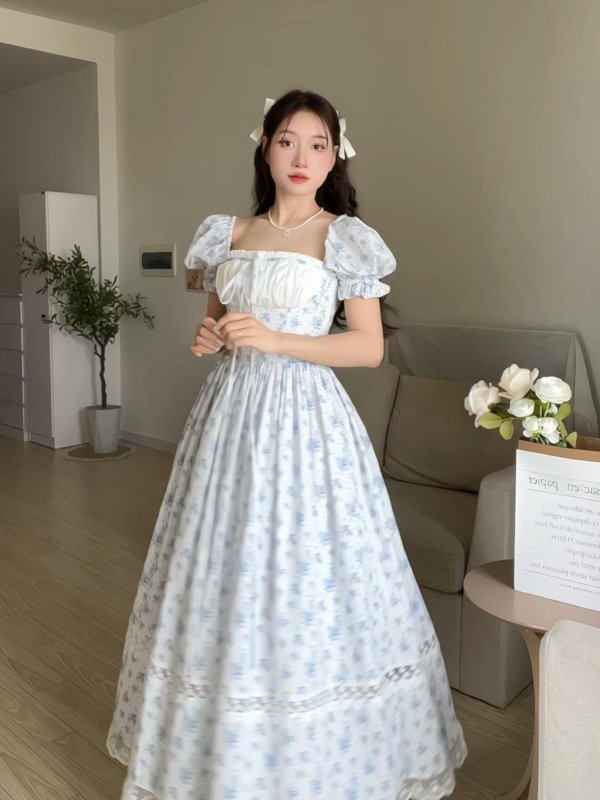 Josephine Midi Dress-Blue